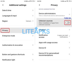 Hướng Dẫn Cài Đặt APK, APKs và XAPK Tại LITEAPKS