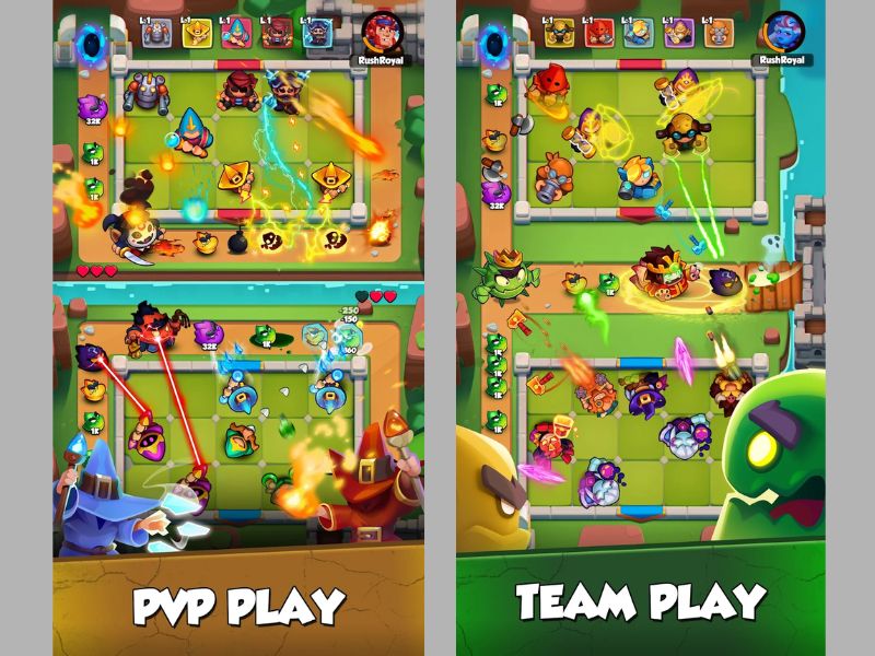 Chế độ chơi PVP và CO-OP cực vui trong Rush Royale