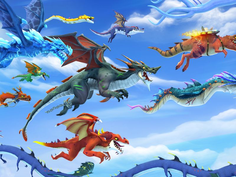 Bộ sưu tập rồng cực đa dạng trong Hungry Dragon